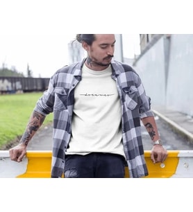 pilelistore- Erkek Bisiklet Yaka Baskılı Oversize T-Shirt - Beyaz