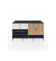 Kronos Konsol 4 Raflı 2 Çekmeceli 2 Kapaklı 176x59x99 Antrasit-Çam/Aytaşı