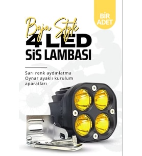 1 Adet Off Road Arazi Aracı ve Motosiklet Uyumlu 3 inç Amber Sarı Renk Çalışma Ve Sis Lambası