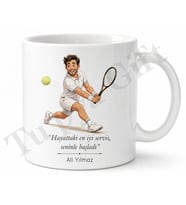 Tenis Oynayan Baba Temalı Kupa Bardak Babalar Günü Özel Hediye