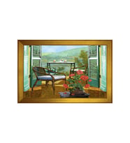Manzara Temalı Kanvas Tablo 50 x 70 cm Gold Çerçeve