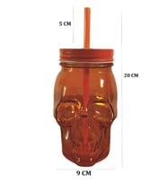 San Miguel Kuru Kafa Pipetli Kavanoz Bardak 450 ml Turuncu