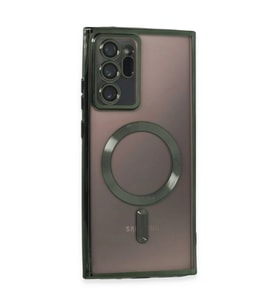 Samsung Galaxy Note 20 Ultra Kılıf Kross Magneticsafe Kapak - Koyu Yeşil