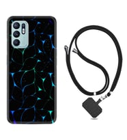 Oppo Reno 6 Kılıf Silikon Boyun Askılı İpli Desenli Silikon Naif Çizgiler 1680