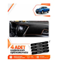 MITSUBISHI L200 (2015-2021) Uyumlu Ön Torpido Koruma Kılıfı Halısı - Siyah Kahverengi