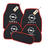 Opel Logolu Araç İçi Halı Paspas Seti 5 Parça – Kaymaz, Su Geçirmez, Kolay Temizlenen Malzeme (Antrasit - Kırmızı)