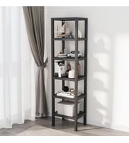 6 Katlı Köşe Rafı Banyo, Mutfak ve Kiler İçin Yer Tasarruflu Organizer Çok Amaçlı Plastik Raf 3 Farklı Renk Seçeneği (38x29x152 cm) Dikey ve Yatay Kullanım (SİYAH)