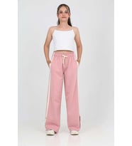 Toontoy Kız Çocuk Boydan Şeritli Eşofman Alt (Açık Pembe)