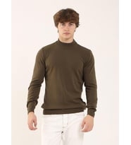 Haki Erkek Slim Fit Düz Klasik Yarım Balıkçı Yaka Triko
