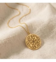 Yaşam Çiçeği Tasarım Ay Evreleri Kolye 925K Gümüş Kadınlara Özel Hediye (Gold)