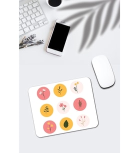 Çiçek Desenli Mouse Pad