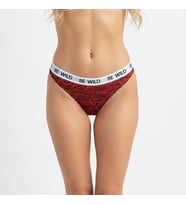 Kadın Beli Beyaz Lastikli Leopar Desen String Külot BB2186