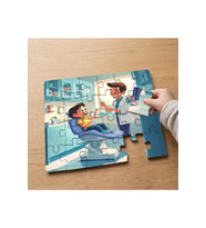 Dişçideki Mutlu Çocuk Tasarımlı 24 Parça Ahşap Çocuk Puzzle MPK1205