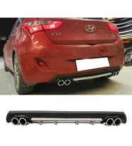 Hyundai i30 Gri Difüzör Çiftli Yuvarlak Egzoz Görünümlü D Tip Difizör 2007 - 2021