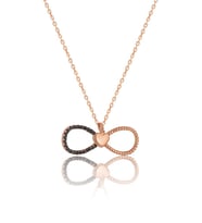 Kalp Sonsuzluk 925 Ayar Gümüş Kadın Kolye Rose-Gold Renk Tek Ebat Beden