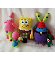 Sünger Bob Karakterler Takımı Amigurumi Organik Oyuncak