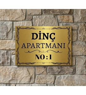 Kişiye Özel Metal Kapı Levhası – Apartman Kapı Tabelası 20x30 cm – İsimli Bina Kapı Levhası