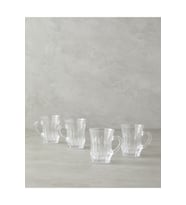 Neri Cam Kulplu 4 Parça Çay Bardağı 205 ml Şeffaf Set