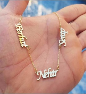 Aile İsimli  Altın Kaplama Gümüş Kolye