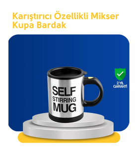 Pratik Ve Dayanıklı Termos Kupa  Tek Tuşla Otomatik Karıştırma