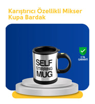 Pratik Ve Dayanıklı Termos Kupa  Tek Tuşla Otomatik Karıştırma