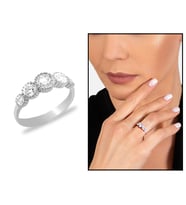Starlight Diamond Zirkon Taşlı Gözyaşı Tasarım 925 Ayar Gümüş Kadın Beştaş Yüzük (Çok Renkli)