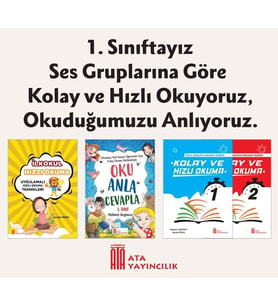 1.Sınıf Ses Gruplarına Göre Kolay ve Hızlı Okuma Seti (4 Kitap) (Beyaz)