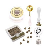 Davetiye Mum Mühürü Uygulama Seti Beyaz Renk 610 Elif Vav