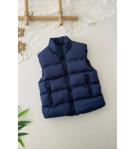 Miniğimin Cicileri Cepli Unisex Çocuk Şişme Yelek - Lacivert
