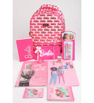 x Dekomus Lisanslı Barbie "Iconic Monogram Collection" Büyük Boy Okul Ve Tüylü Çantası Kırtasiye Seti