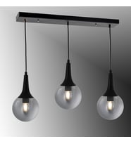 TT601-3S-FULLSY TT Aydınlatma Mat Siyah 3 lü Uzun Hunili Sıralı Avize