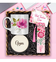 eJOYA Öğretmenlere Özel Tasarım Kupa & Bardak Altlığı & Akrilik Kitap Ayracı Hediye Kutusu 114395
