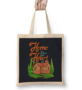Home Is Where Your Heart At Pixel Art Bez Çanta Uzun Saplı