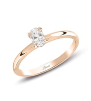 0.30 Ct Pırlanta Oval Tektaş Rose Yüzük