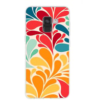 PrintiFy Samsung Galaxy A8 2018 ile Uyumlu 1mm Slim Fit Retro Colors 5 Baskılı Şeffaf  Kılıf