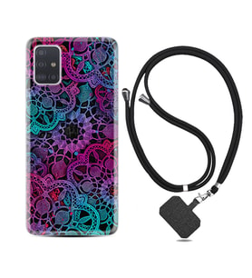 Samsung a71 A72 A73 A7 A9 2018 C7 C9 Kılıf Boyun Askılı Silikon Colurful Mandala 1667