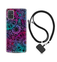 Samsung a71 A72 A73 A7 A9 2018 C7 C9 Kılıf Boyun Askılı Silikon Colurful Mandala 1667