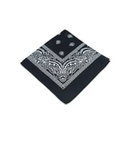 5 Adet Etnik %100 Pamuk Fular Bandana Siyah (Çok Renkli)