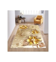 Rovigo Home Dijital Baskı Yıkanabilir Kaymaz Taban Salon Halısı RVG1839-SD139 (Sarı)