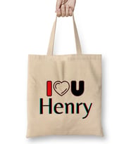 Henry Name Custom Design Gift Baby-Gift For Him Bez Çanta Uzun Saplı