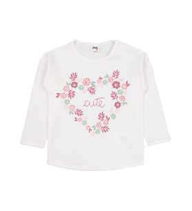 Civil Baby Cute Çiçek Baskılı 6-18 Ay Sweatshirt - Ekru