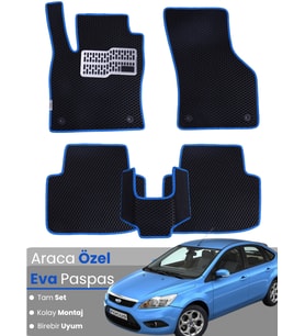 FORD FOCUS 2 HATCHBACK (2005-2011) Uyumlu EVA Paspas Tam Set–Araca Özel,Su Geçirmez