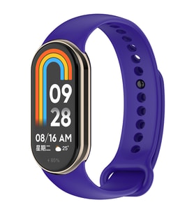 Xiaomi Mi Band 9 / Xiaomi Mi Band 8 Uyumlu Kordon Suya karşı dayanıklı, Esnek Silikon Strap Kayış (Mor)