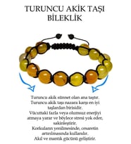 Sertifikalı Açık Turuncu Akik Taşı Bileklik - Makrome (Çok Renkli)