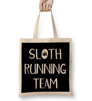 Sloth Lovers Funny Sloth Running Team Bez Çanta Uzun Saplı