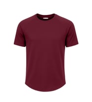 Ghassy Co. Erkek Reglan Oval Kesim %100 Pamuk Yumuşak Dokulu Bisiklet Yaka T-shirt (Bordo)