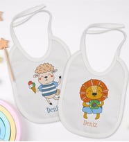 BK Kids Kişiye Özel İsimli 2’li Beyaz Mama Önlüğü-9