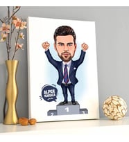 Bir Numara Erkek Karikatürlü Kanvas Tablo