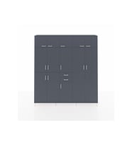 Arges Gardrop 10 Raflı 2 Çekmeceli 3 Askılı 220x30x243 Antrasit-Antrasit