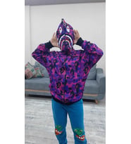 Unisex Pubg Bape x Shark Hoodie - Mor